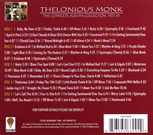 Thelonious Monk: The Complete Albums Collection 1957 - 1961 [10CD]