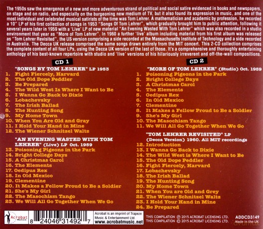 Tom Lehrer: The Tom Lehrer Collection 1953-1960 [2CD]