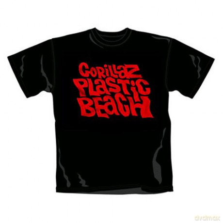 Gorillaz: Plastic Beach-Red Logo Black, Mens (S) [T-SHIRT]