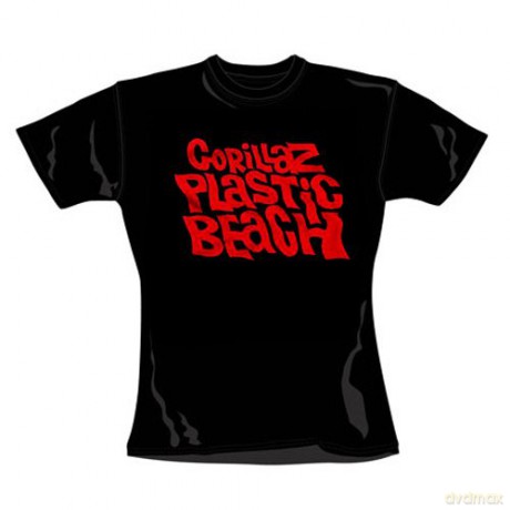Gorillaz: Plastic Beach-Red Logo Black, Womens (S) [T-SHIRT]