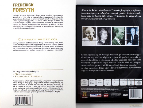 Kolekcja Sensacji 03: Czwarty Protokół - Frederick Forsyth + Zamachy, które zmieniły świat - Mahatma Gandhi, Indira Gandhi, Anwar As-Sadat, Icchak Rabin [książka]+[DVD]