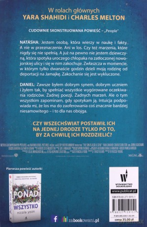 Słońce też jest gwiazdą (okładka filmowa) - Nicola Yoon [KSIĄŻKA]