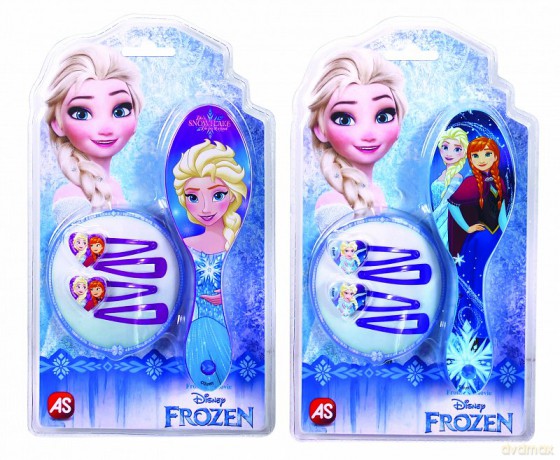 Szczotka do włosów i spinki Frozen mix wzorów