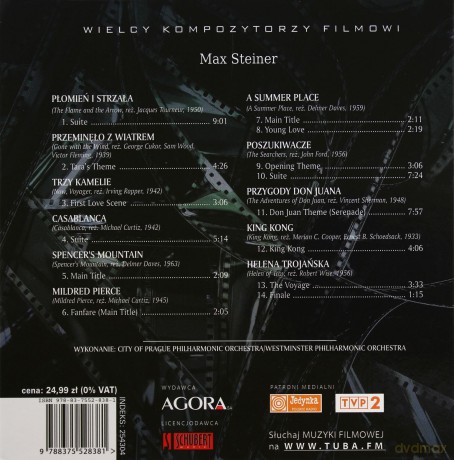 Wielcy Kompozytorzy Filmowi 08: Max Steiner (booklet) [CD]