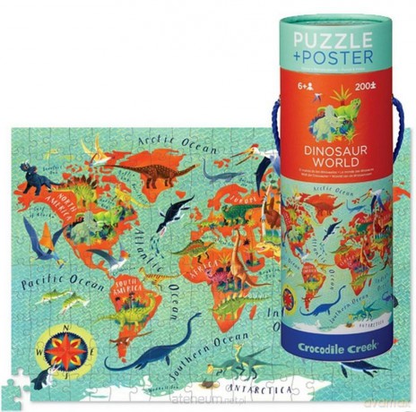 CROCODILE CREEK 200 el. Świat dinozaurów z plakatem [PUZZLE]