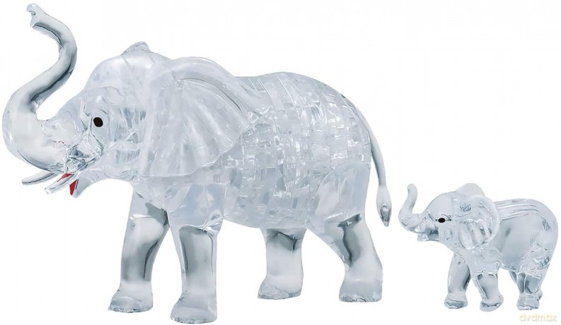 Crystal puzzle słonie [PUZZLE]