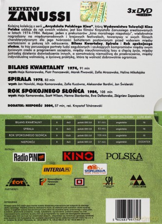 Krzysztof Zanussi Kolekcja: Bilans Kwartalny / Spirala / Rok spokojnego słońca BOX [3DVD]