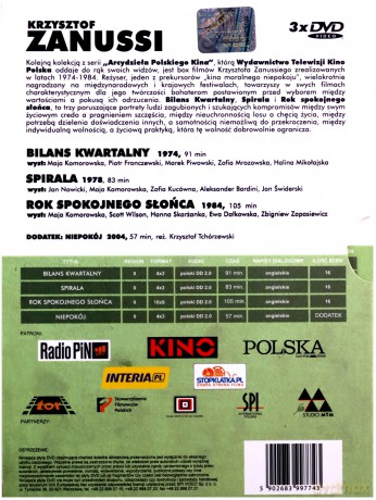 Krzysztof Zanussi Kolekcja: Bilans Kwartalny / Spirala / Rok spokojnego słońca BOX [3DVD]