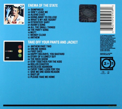Blink 182: 2 for 1: Enema Of The State / Take Off You (ecopack) [2CD]