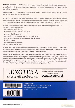 Legislacja administracyjna - Mateusz Kaczocha, Marcin Mazuryk [KSIĄŻKA]