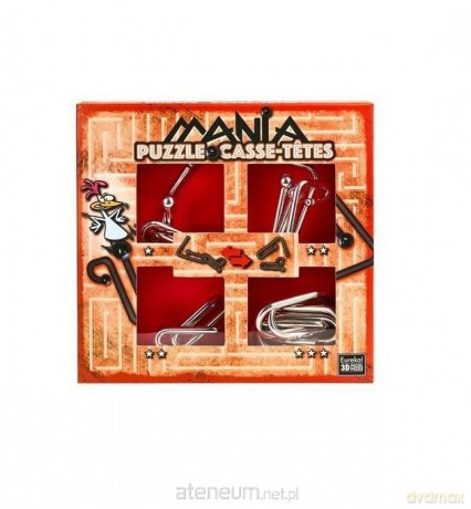 Łamigłówki metalowe 4 szt Puzzle mania czerwony [GRA]