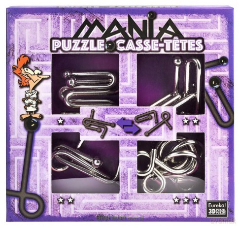 Łamigłówki metalowe 4 szt Puzzle mania fioletowy [GRA]
