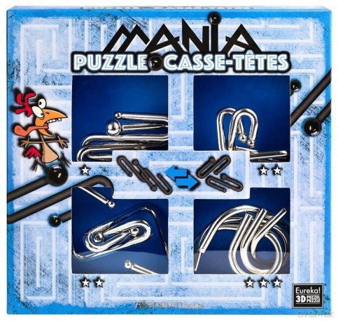Łamigłówki metalowe 4 szt Puzzle mania niebieski [GRA]