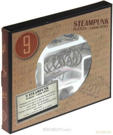 Łamigłówki metalowe 9 szt Steampunk brązowy [GRA]
