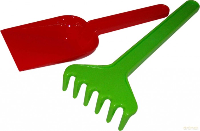 Łopatka i grabki do piasku 18 cm 0507