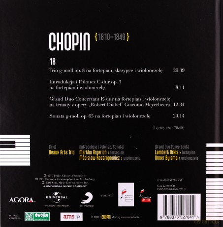 Fryderyk Chopin Tom 18. Martha Argerich: Muzyka Kameralna (digibook) [CD]