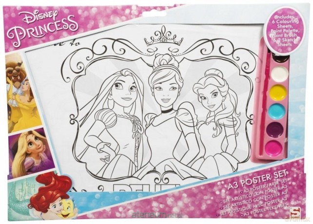 Plakat do malowania A3 Księżniczki Disney