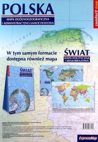 Polska. Mapa ogólnogeograficzna i administracyjno-samochodowa 1:1 000 000
