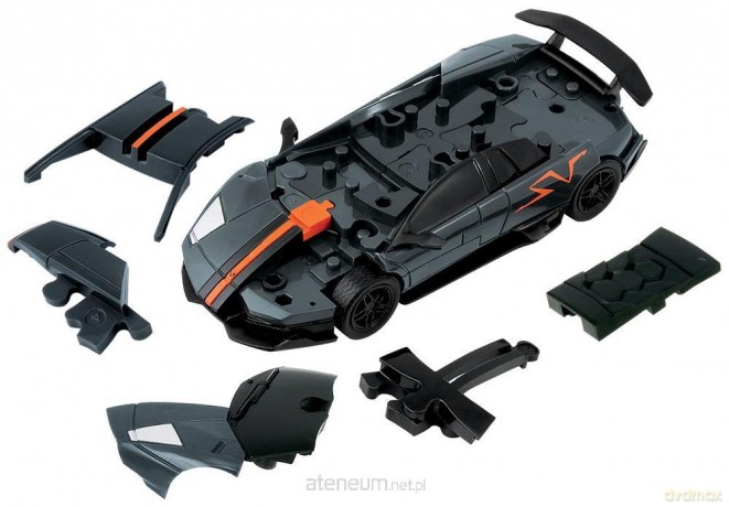Puzzle 3D Cars - Lamborghini szary - poziom 2/4 [GRA]