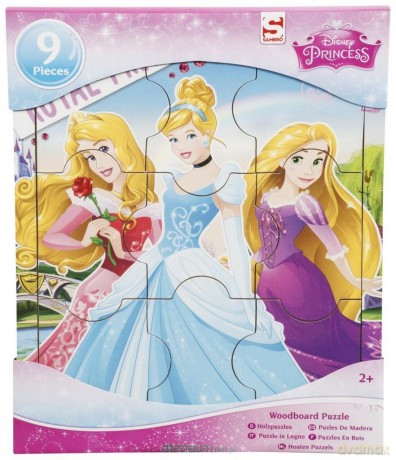 Puzzle drewniane Disney Princes 9 el.