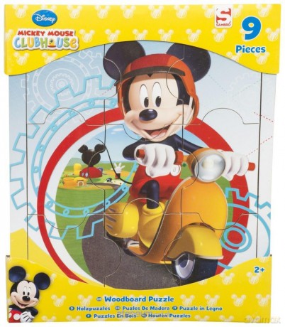 Puzzle drewniane Myszka Miki 9 el.