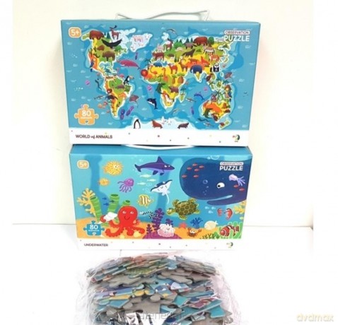 Puzzle Mapa zwierząt + Zwierzęta morskie [PUZZLE]
