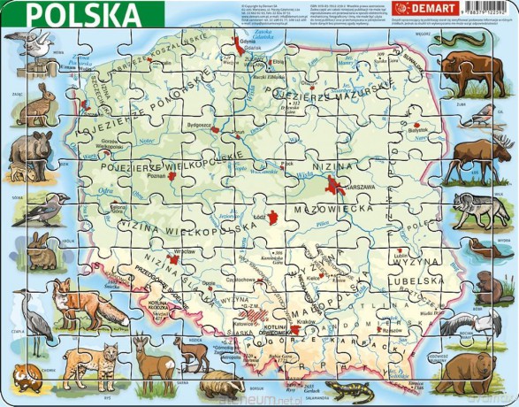 Puzzle ramkowe - Polska fizyczna [PUZZLE]