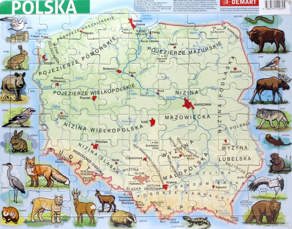 Puzzle ramkowe - Polska fizyczna [PUZZLE]