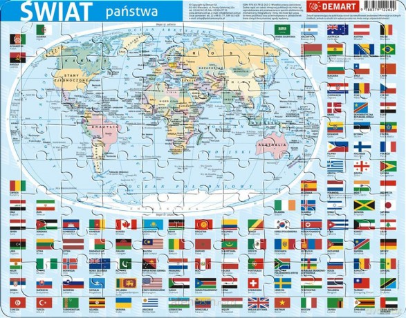 Puzzle ramkowe - Świat administracyjna [PUZZLE]