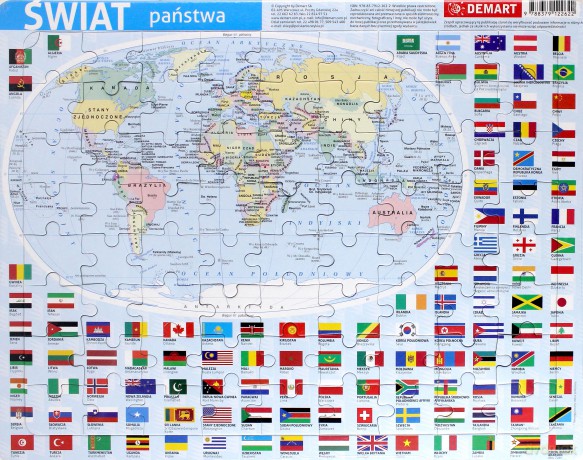 Puzzle ramkowe - Świat administracyjna [PUZZLE]
