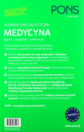 Słownik specjalistyczny Medycyna polsko-angielsko-niemiecki [KSIĄŻKA]