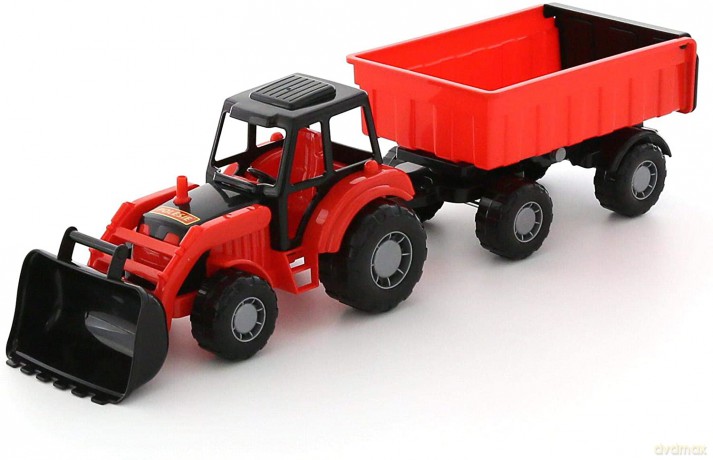 Traktor Majster z przyczepą i łyżką