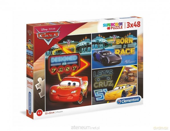 CLEMENTONI 3x48 el. Super kolor Cars [PUZZLE]