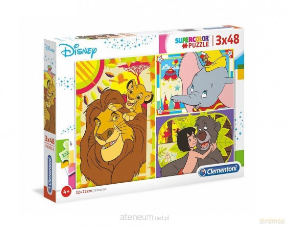 CLEMENTONI 3x48 el. Super kolor Disney classic [PUZZLE]