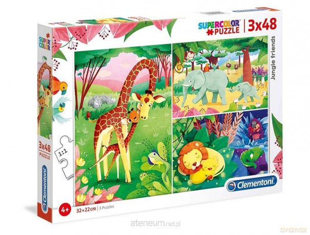 CLEMENTONI 3x48 el. Super kolor Jungle friends [PUZZLE]