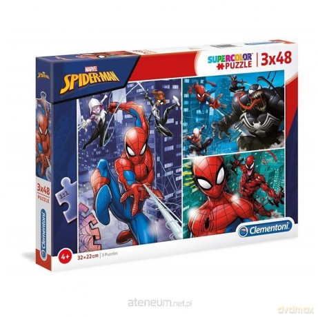 CLEMENTONI 3x48 el. Super kolor Spiderman [PUZZLE]