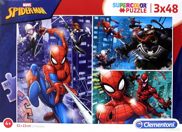 CLEMENTONI 3x48 el. Super kolor Spiderman [PUZZLE]