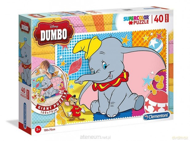 Clementoni 40 el. podłogowe Super kolor Dumbo [PUZZLE]