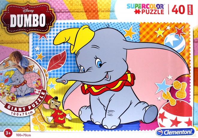 Clementoni 40 el. podłogowe Super kolor Dumbo [PUZZLE]