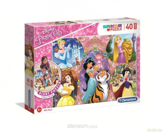 CLEMENTONI 40 el. podłogowe Super kolor Princess [PUZZLE]