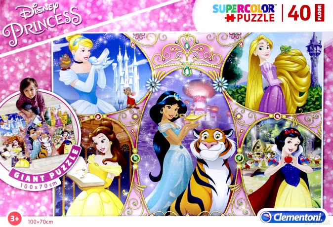 CLEMENTONI 40 el. podłogowe Super kolor Princess [PUZZLE]