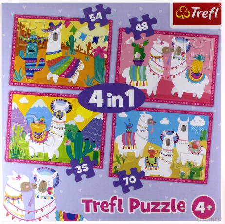 TREFL 4w1 Lamy na wakacjach [PUZZLE]