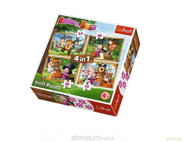 TREFL 4w1 Masza i Niedźwiedź: Leśne przygody Maszy [PUZZLE]