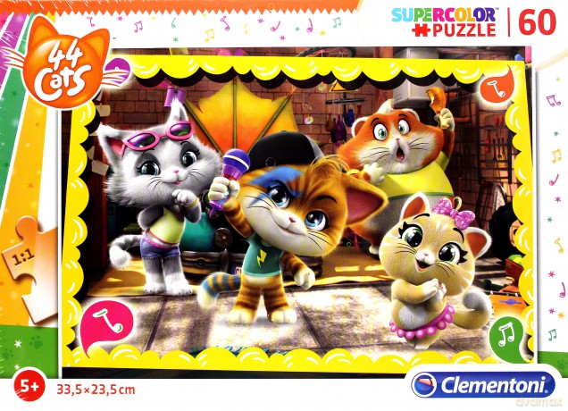 CLEMENTONI 60 el. Super kolor 44 el. koty [PUZZLE]
