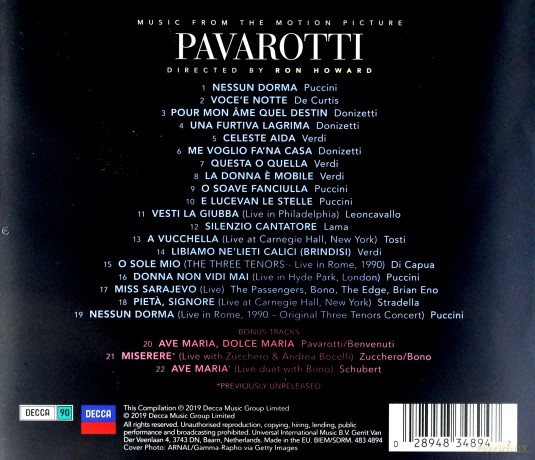 Pavarotti soundtrack [CD]