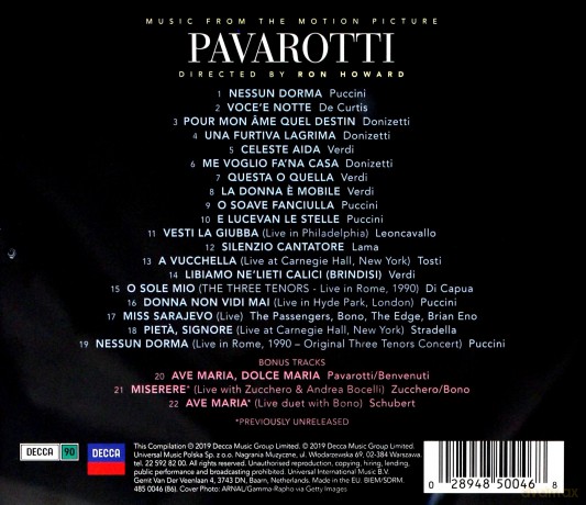 Pavarotti soundtrack (PL) [CD]