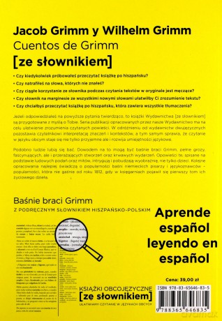 Cuentos de Grimm - Baśnie braci Grimm z podręcznym słownikiem hiszpańsko-polskim poziom A2-B1 - Jacob Grimm, Wilhelm Grimm [KSIĄŻKA]