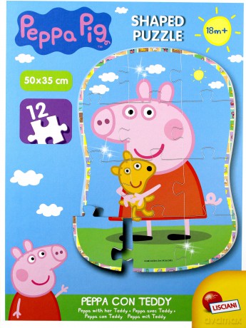 Puzzle Świnka Peppa Kształt - Peppa i Teddy