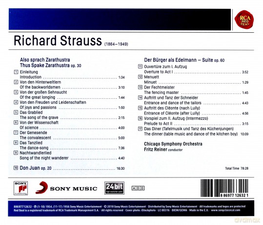 Fritz Reiner: Strauss: Also sprach Zarathustra, Op. 30; Don Juan, Op. 20; Le Bourgeois Gentilhomme: Suite, Op. 60 Sony Classical Masters [CD]