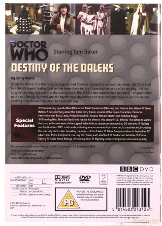 Doctor Who Destiny Of The Daleks (BBC) [DVD]